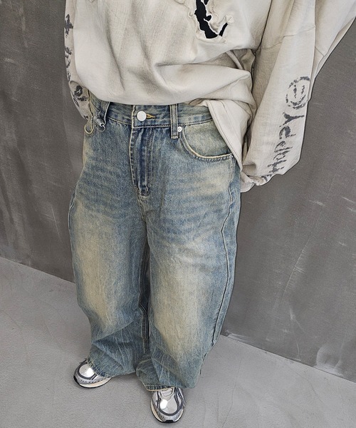 WESTBOY(ウエストボーイ)の「ルーズバギーウォッシュドデニムパンツ/ワイドデニムパンツ WO24W5PT02【WB ORIGINALS】(デニムパンツ・メンズ・ライトブルー・XL/M/L/S)」の15枚目の写真