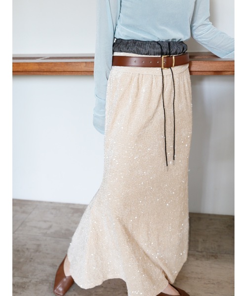 Katrin TOKYO(カトリーントーキョー)の「2way spangle flare skirt(スカート・レディース・グレー/ベージュ・XS/FREE)」の1枚目の写真