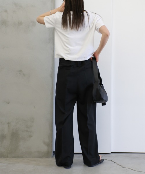 select MOCA(セレクトモカ)の「レイヤードウエストデザインパンツ(スラックス・レディース・ブラック/グレー・MEDIUM/LARGE)」の12枚目の写真