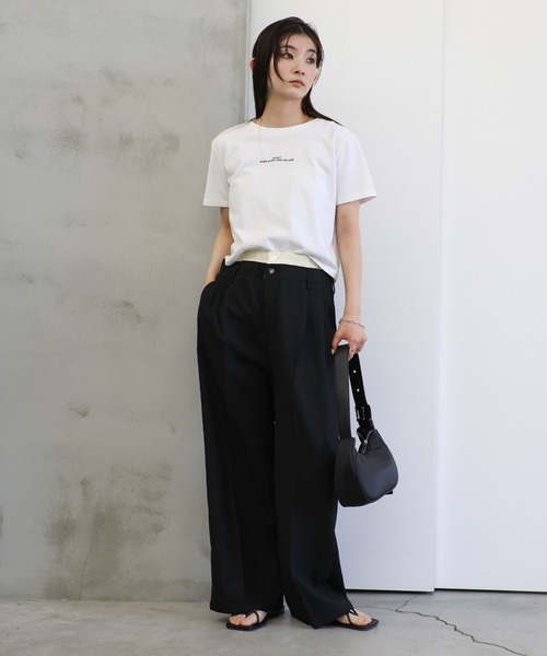 select MOCA(セレクトモカ)の「レイヤードウエストデザインパンツ(スラックス・レディース・ブラック/グレー・MEDIUM/LARGE)」の10枚目の写真