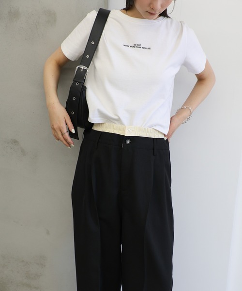 select MOCA(セレクトモカ)の「レイヤードウエストデザインパンツ(スラックス・レディース・ブラック/グレー・MEDIUM/LARGE)」の13枚目の写真