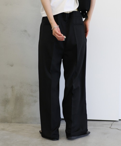 select MOCA(セレクトモカ)の「レイヤードウエストデザインパンツ(スラックス・レディース・ブラック/グレー・MEDIUM/LARGE)」の9枚目の写真