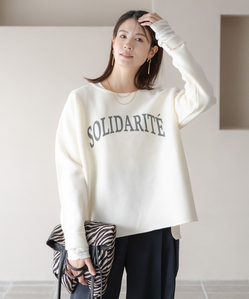 Elura（エルーラ）の「シャーリングスリーブプルオーバー/286641（Tシャツ/カットソー・レディース・ホワイト/ブラック・MEDIUM/LARGE）」の4枚目の写真