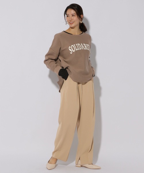 Elura（エルーラ）の「シャーリングスリーブプルオーバー/286641（Tシャツ/カットソー・レディース・ホワイト/ブラック・MEDIUM/LARGE）」の5枚目の写真