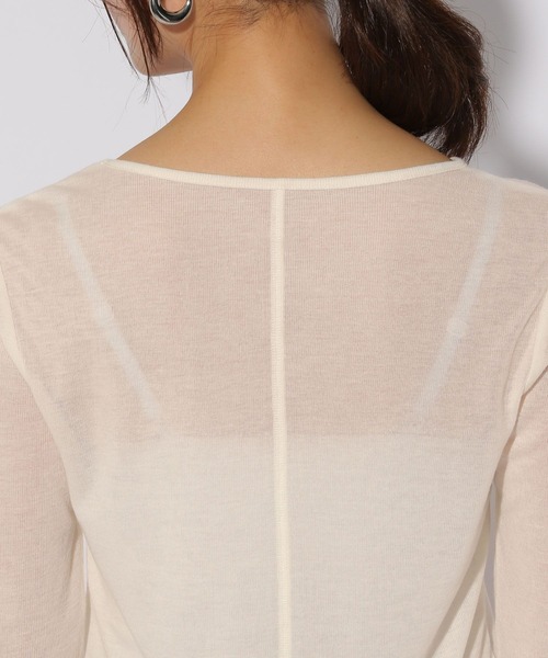 Elura（エルーラ）の「シャーリングスリーブプルオーバー/286641（Tシャツ/カットソー・レディース・ホワイト/ブラック・MEDIUM/LARGE）」の11枚目の写真