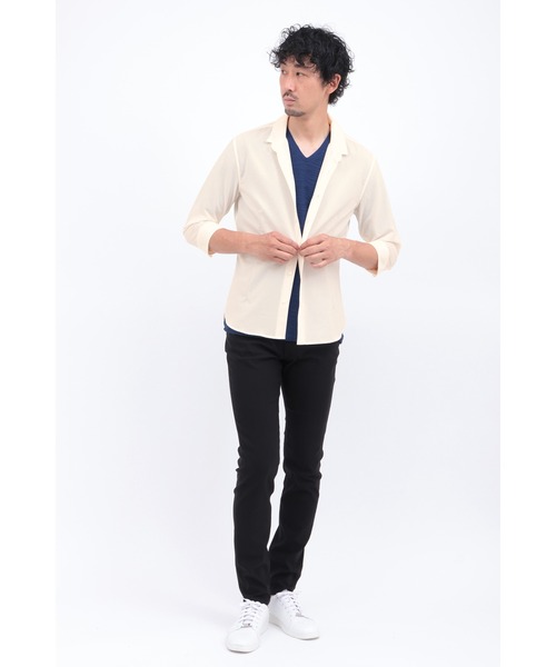HIGH STREET（ハイストリート）の「HIGH STREET∴COOLトロピカルショートウイング７分袖シャツ（シャツ/ブラウス・メンズ・ホワイト/ネイビー/ブルー系2/グレー系その他・M/L/S/LL）」の17枚目の写真
