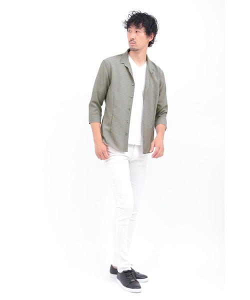 HIGH STREET（ハイストリート）の「HIGH STREET∴COOLトロピカルショートウイング７分袖シャツ（シャツ/ブラウス・メンズ・ホワイト/ネイビー/ブルー系2/グレー系その他・M/L/S/LL）」の18枚目の写真