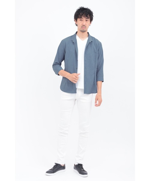 HIGH STREET（ハイストリート）の「HIGH STREET∴COOLトロピカルショートウイング７分袖シャツ（シャツ/ブラウス・メンズ・ホワイト/ネイビー/ブルー系2/グレー系その他・M/L/S/LL）」の19枚目の写真