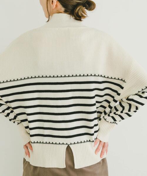 ITEMS URBANRESEARCH(アイテムズ アーバンリサーチ)の「ハイネックステッチニット(ニット/セーター・レディース・モカ/グレー/ホワイト系その他・FREE)」の5枚目の写真