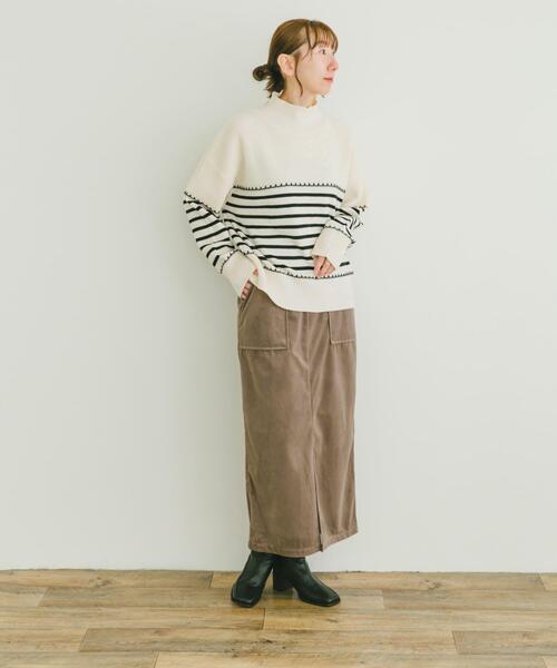 ITEMS URBANRESEARCH(アイテムズ アーバンリサーチ)の「ハイネックステッチニット(ニット/セーター・レディース・モカ/グレー/ホワイト系その他・FREE)」の8枚目の写真