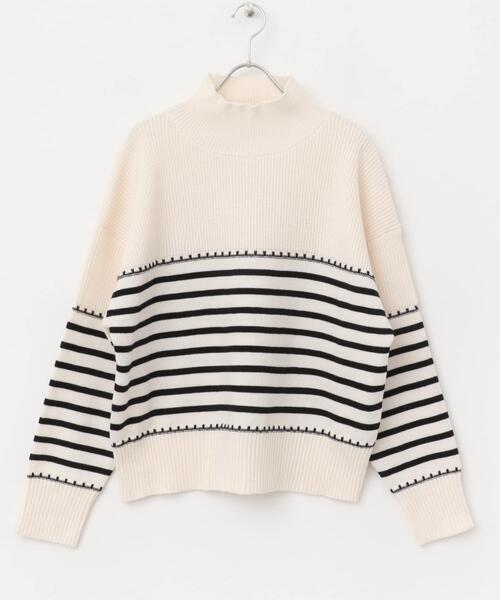 ITEMS URBANRESEARCH(アイテムズ アーバンリサーチ)の「ハイネックステッチニット(ニット/セーター・レディース・モカ/グレー/ホワイト系その他・FREE)」の10枚目の写真