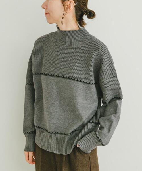 ITEMS URBANRESEARCH(アイテムズ アーバンリサーチ)の「ハイネックステッチニット(ニット/セーター・レディース・モカ/グレー/ホワイト系その他・FREE)」の13枚目の写真