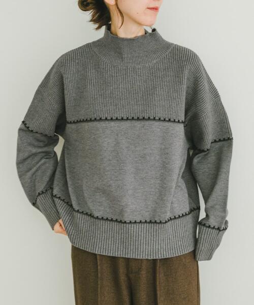 ITEMS URBANRESEARCH(アイテムズ アーバンリサーチ)の「ハイネックステッチニット(ニット/セーター・レディース・モカ/グレー/ホワイト系その他・FREE)」の14枚目の写真