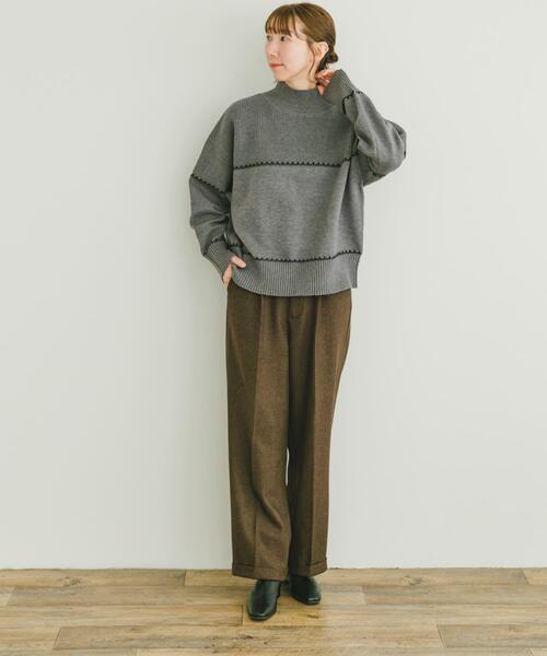 ITEMS URBANRESEARCH(アイテムズ アーバンリサーチ)の「ハイネックステッチニット(ニット/セーター・レディース・モカ/グレー/ホワイト系その他・FREE)」の16枚目の写真