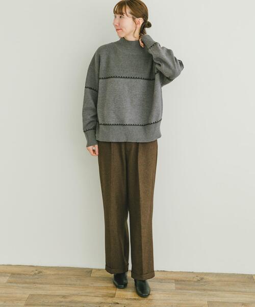 ITEMS URBANRESEARCH(アイテムズ アーバンリサーチ)の「ハイネックステッチニット(ニット/セーター・レディース・モカ/グレー/ホワイト系その他・FREE)」の17枚目の写真