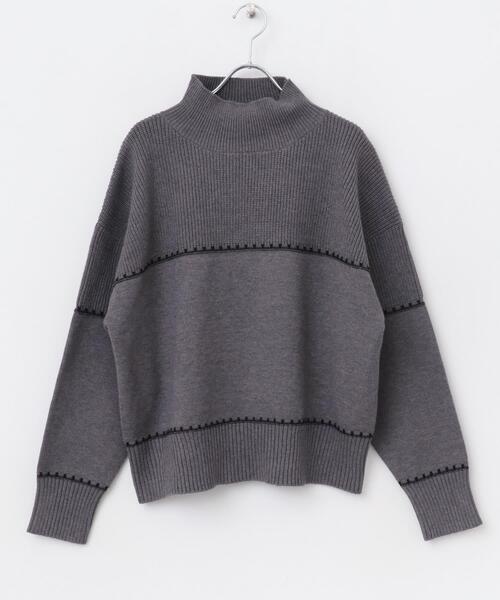 ITEMS URBANRESEARCH(アイテムズ アーバンリサーチ)の「ハイネックステッチニット(ニット/セーター・レディース・モカ/グレー/ホワイト系その他・FREE)」の19枚目の写真