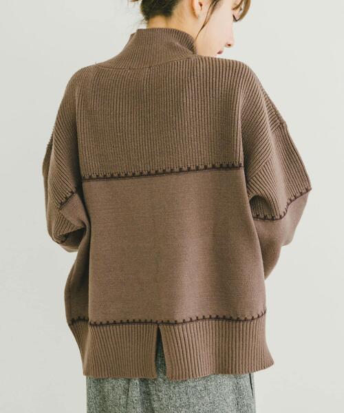 ITEMS URBANRESEARCH(アイテムズ アーバンリサーチ)の「ハイネックステッチニット(ニット/セーター・レディース・モカ/グレー/ホワイト系その他・FREE)」の22枚目の写真