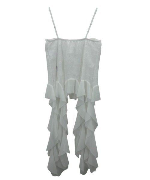 tinkerend（ティンカーエンド）の「Drop Frill Camisole / ドロップフリルキャミソール（キャミソール・レディース・ブラック/ホワイト・FREE）」の5枚目の写真