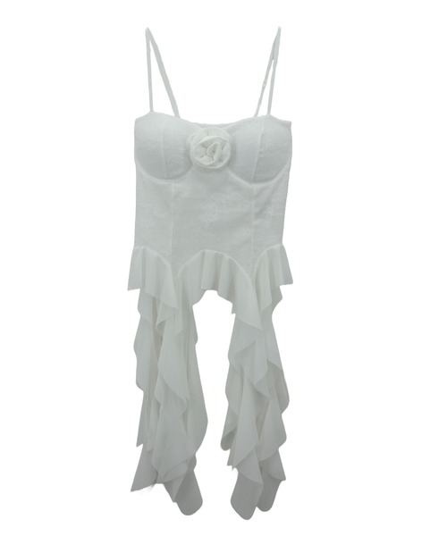 tinkerend（ティンカーエンド）の「Drop Frill Camisole / ドロップフリルキャミソール（キャミソール・レディース・ブラック/ホワイト・FREE）」の4枚目の写真