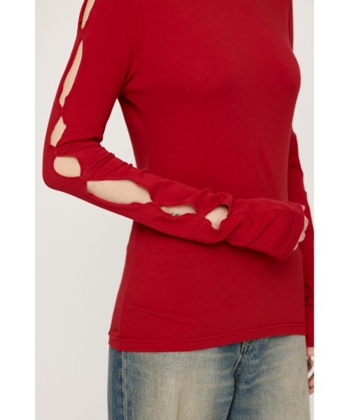 【新品タグ付き】2WAY HOLE CUT トップス/sly/赤　レッド SLY | 2WAY HOLE CUT トップス (Tシャツ・カットソー(半袖