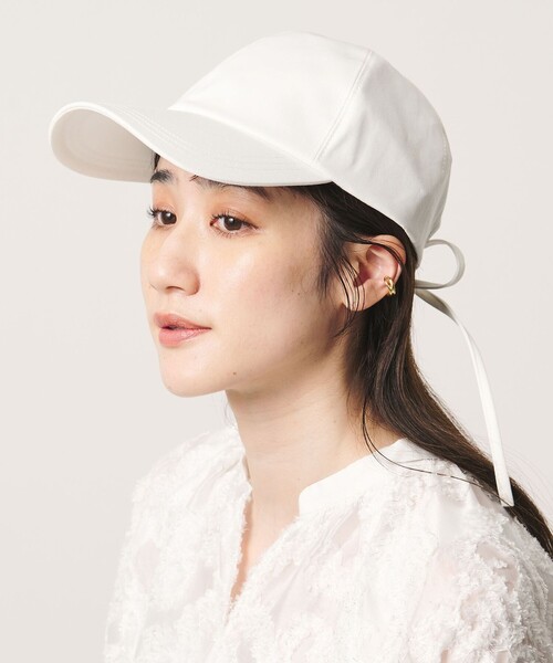 UNITED ARROWS（ユナイテッドアローズ）の「コットン バックリボン キャップ UV（キャップ・レディース・ブラック/オリーブ/ベージュ/ダークブラウン/ホワイト・FREE）」の2枚目の写真