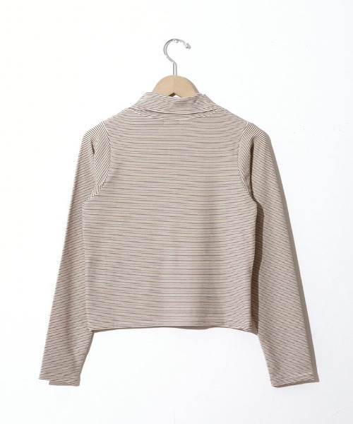 flower(フラワー)の「タイニーボーダートップ(Tシャツ/カットソー・レディース・ブラウン/ブラック・FREE)」の4枚目の写真