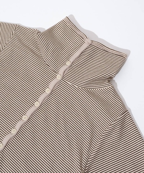 flower(フラワー)の「タイニーボーダートップ(Tシャツ/カットソー・レディース・ブラウン/ブラック・FREE)」の7枚目の写真