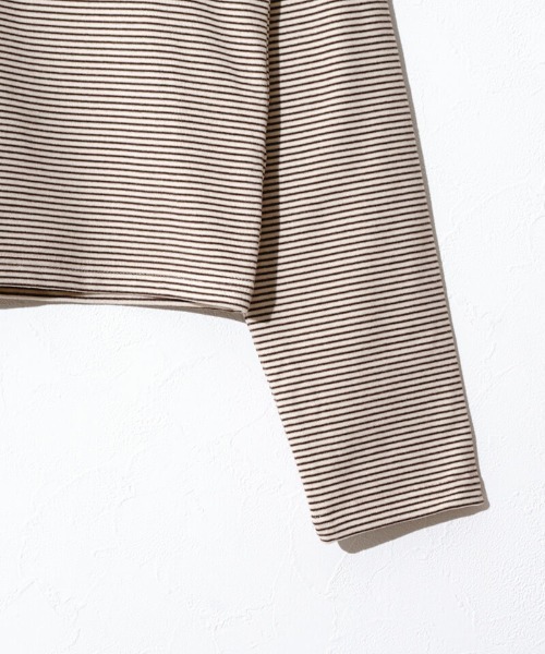 flower(フラワー)の「タイニーボーダートップ(Tシャツ/カットソー・レディース・ブラウン/ブラック・FREE)」の10枚目の写真