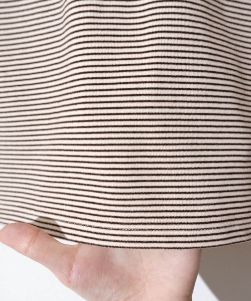 flower(フラワー)の「タイニーボーダートップ(Tシャツ/カットソー・レディース・ブラウン/ブラック・FREE)」の13枚目の写真