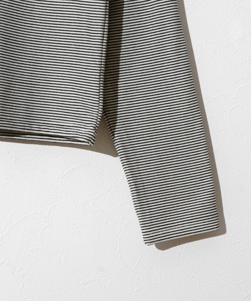 flower(フラワー)の「タイニーボーダートップ(Tシャツ/カットソー・レディース・ブラウン/ブラック・FREE)」の19枚目の写真