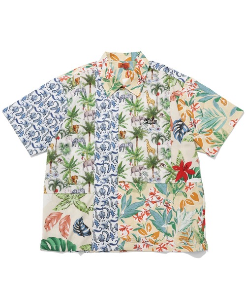 KRIFF MAYER(クリフメイヤー)の「ツギハギアロハシャツ(シャツ/ブラウス・メンズ・ブラック/オフホワイト/ネイビー・MEDIUM/LARGE/X-LARGE)」の1枚目の写真