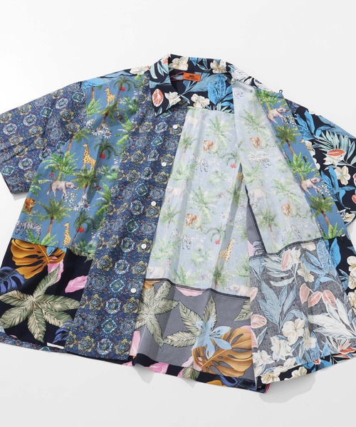 KRIFF MAYER(クリフメイヤー)の「ツギハギアロハシャツ(シャツ/ブラウス・メンズ・ブラック/オフホワイト/ネイビー・MEDIUM/LARGE/X-LARGE)」の8枚目の写真