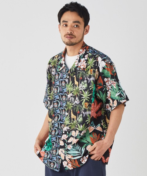 KRIFF MAYER(クリフメイヤー)の「ツギハギアロハシャツ(シャツ/ブラウス・メンズ・ブラック/オフホワイト/ネイビー・MEDIUM/LARGE/X-LARGE)」の15枚目の写真