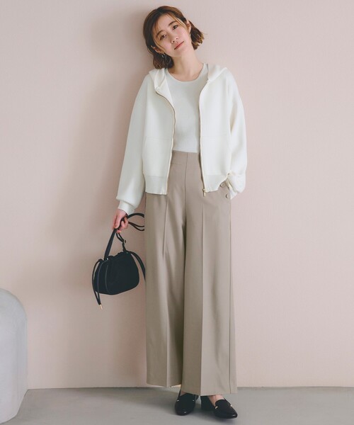 grove（グローブ）の「【抗ピル】ニットフードパーカ（パーカー・レディース・オフホワイト/ライトグレー・02/03/01/05/04）」の10枚目の写真