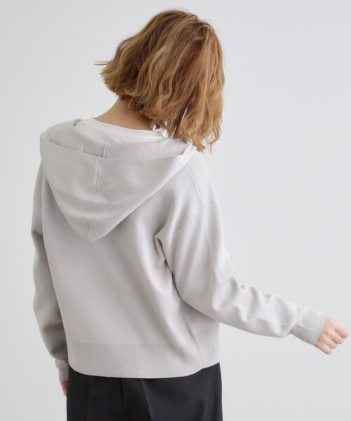 grove（グローブ）の「【抗ピル】ニットフードパーカ（パーカー・レディース・オフホワイト/ライトグレー・02/03/01/05/04）」の13枚目の写真