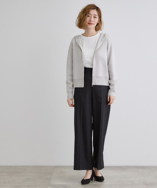 grove（グローブ）の「【抗ピル】ニットフードパーカ（パーカー・レディース・オフホワイト/ライトグレー・02/03/01/05/04）」の14枚目の写真