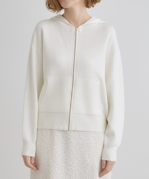 grove（グローブ）の「【抗ピル】ニットフードパーカ（パーカー・レディース・オフホワイト/ライトグレー・02/03/01/05/04）」の16枚目の写真