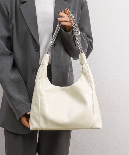 Miniministore(ミニミニストア)の「トートバッグ チェーンホーボーバッグ合皮(トートバッグ・レディース・ブラック/アイボリー・FREE)」の21枚目の写真