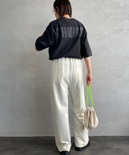 CHUMS（チャムス）の「【WEB限定】[CHUMS/チャムス] エアトレイル ストレッチ バックロゴ ショートスリーブTシャツ（Tシャツ/カットソー・レディース・グリーン/グレー/ブラック・M/L/XL）」の11枚目の写真