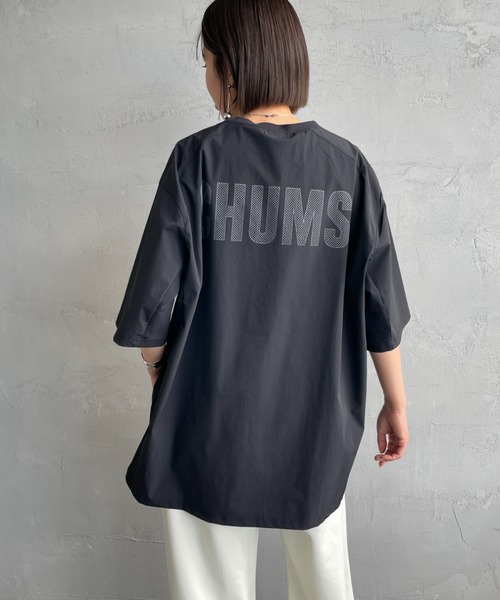 CHUMS（チャムス）の「【WEB限定】[CHUMS/チャムス] エアトレイル ストレッチ バックロゴ ショートスリーブTシャツ（Tシャツ/カットソー・レディース・グリーン/グレー/ブラック・M/L/XL）」の17枚目の写真