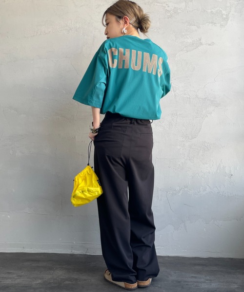 CHUMS（チャムス）の「【WEB限定】[CHUMS/チャムス] エアトレイル ストレッチ バックロゴ ショートスリーブTシャツ（Tシャツ/カットソー・レディース・グリーン/グレー/ブラック・M/L/XL）」の7枚目の写真