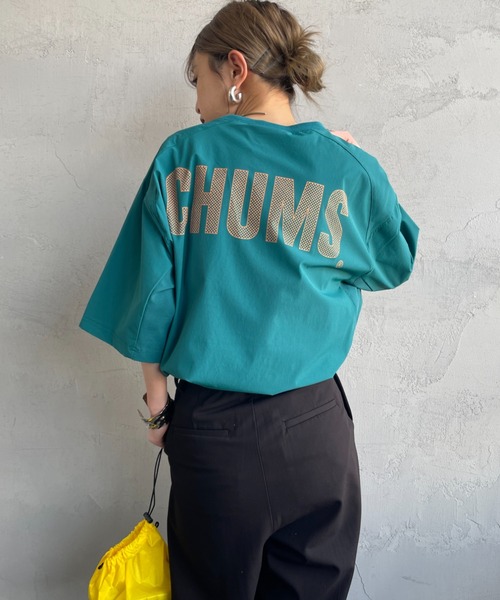 CHUMS（チャムス）の「【WEB限定】[CHUMS/チャムス] エアトレイル ストレッチ バックロゴ ショートスリーブTシャツ（Tシャツ/カットソー・レディース・グリーン/グレー/ブラック・M/L/XL）」の19枚目の写真
