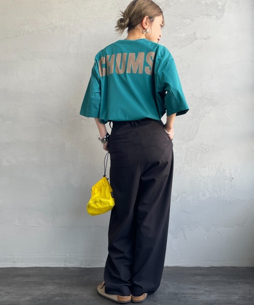 CHUMS（チャムス）の「【WEB限定】[CHUMS/チャムス] エアトレイル ストレッチ バックロゴ ショートスリーブTシャツ（Tシャツ/カットソー・レディース・グリーン/グレー/ブラック・M/L/XL）」の22枚目の写真