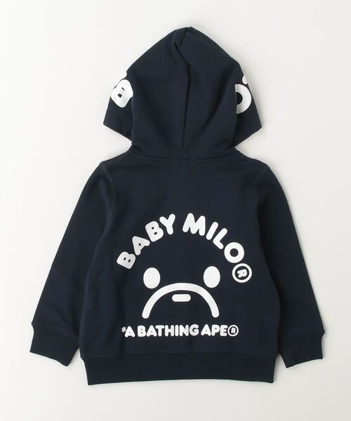 A BATHING APE（アベイシングエイプ）の「MILO FACE ZIP HOODIE（パーカー・キッズ・ネイビー/イエロー・110/140/130/90/100/120）」の13枚目の写真