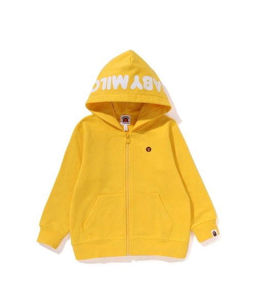 A BATHING APE（アベイシングエイプ）の「MILO FACE ZIP HOODIE（パーカー・キッズ・ネイビー/イエロー・110/140/130/90/100/120）」の2枚目の写真