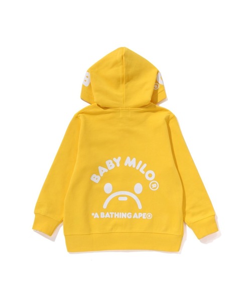 A BATHING APE（アベイシングエイプ）の「MILO FACE ZIP HOODIE（パーカー・キッズ・ネイビー/イエロー・110/140/130/90/100/120）」の4枚目の写真