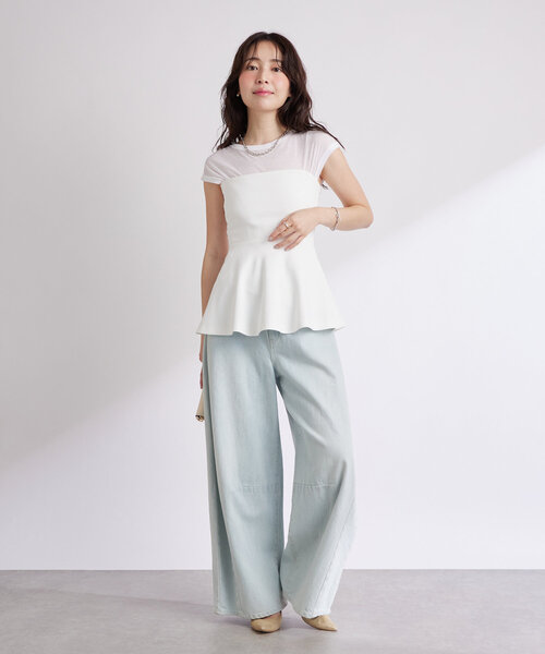 La boutique BonBon - 新品 ＊ ラブティックボンボン　シアーノースリーブカットソー セール】【名品・着回し力抜群】シアーノースリーブカットソー