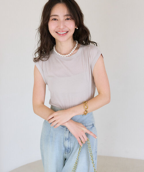 La boutique BonBon - 新品 ＊ ラブティックボンボン　シアーノースリーブカットソー セール】【名品・着回し力抜群】シアーノースリーブカットソー