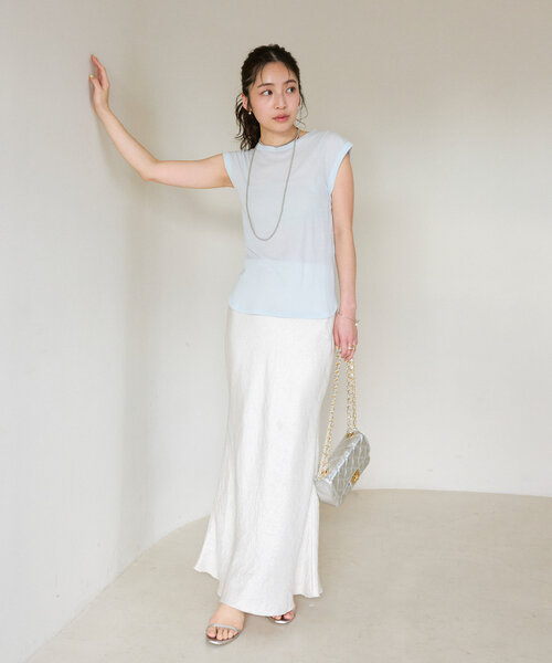 セール】【名品・着回し力抜群】シアーノースリーブカットソー