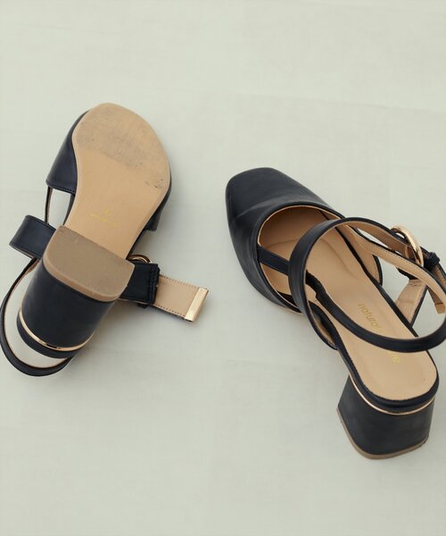 natural couture（ナチュラルクチュール）の「ベルト付きスクエアミュールサンダル（サンダル・レディース・アイボリー/モカ/ブラック・MEDIUM/LARGE）」の15枚目の写真